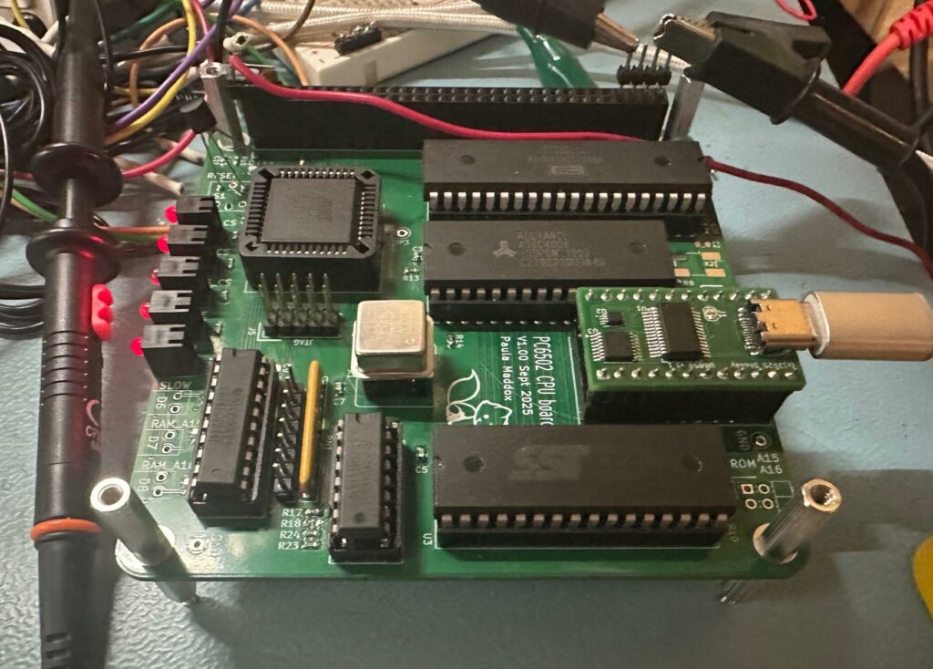 PC6502 CPU board ,partially assembled and bodge wired.